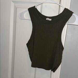 Classic Olive Ribbed Tank Top